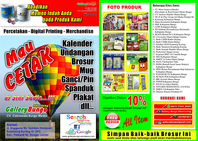 Gallery Bungo  Percetakan-Digital Printing-Merchandise